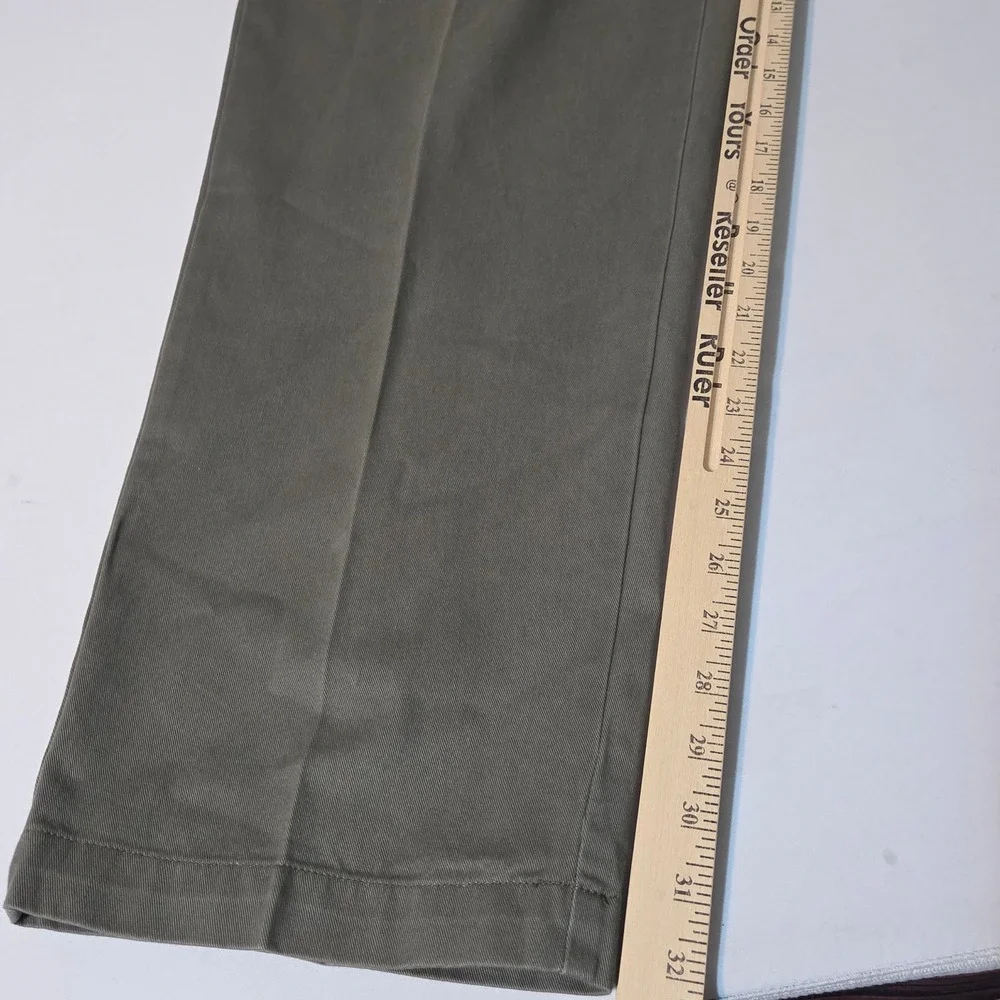 VTG Polo Ralph Lauren Chino Pants Mens 40x32 Olive Green Pleated Cotton Trousers